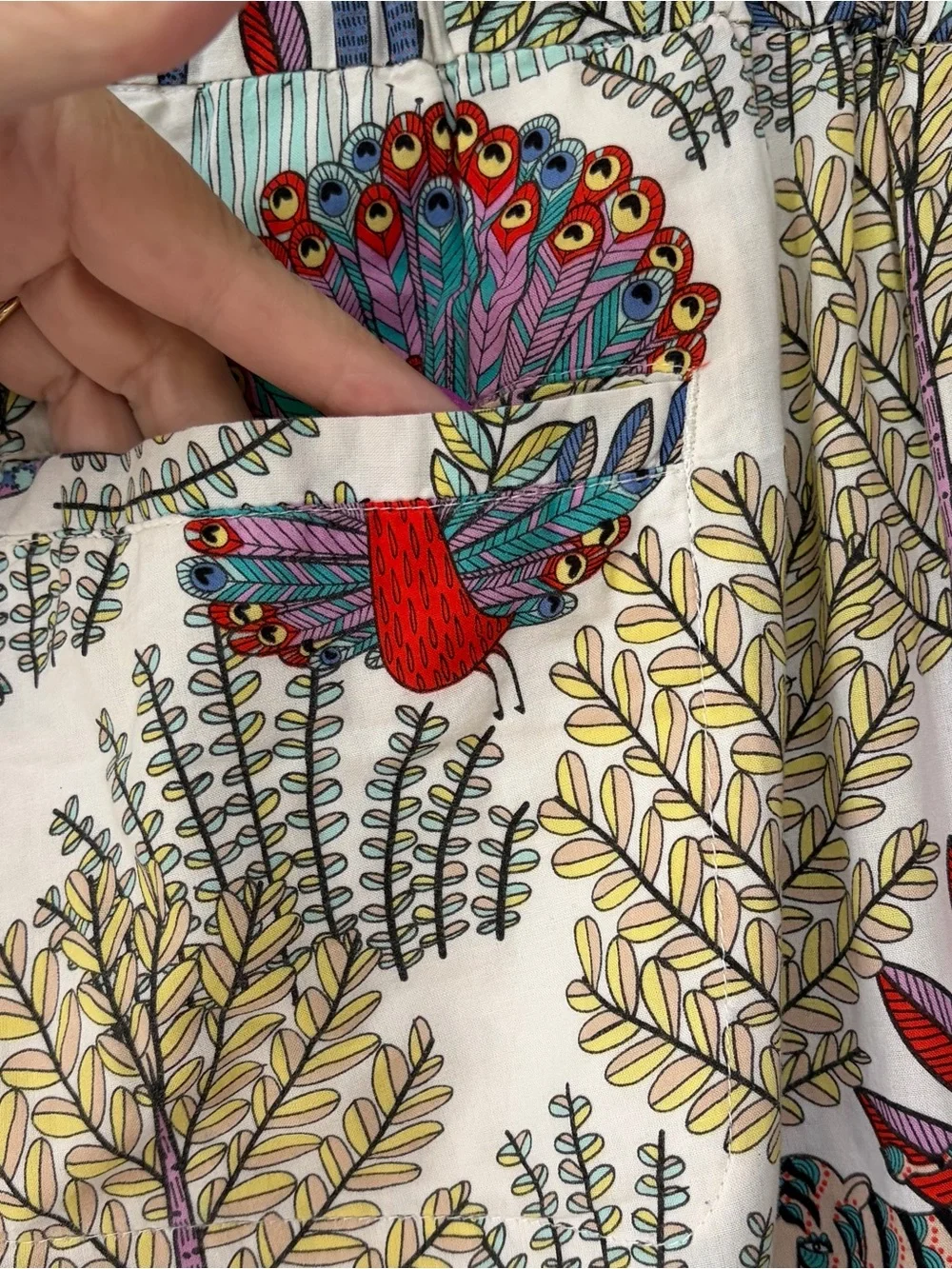 •Lilka (Anthropologie)• Safari Peacock Print Cropped Pants - Size Small - Picture 6 of 9